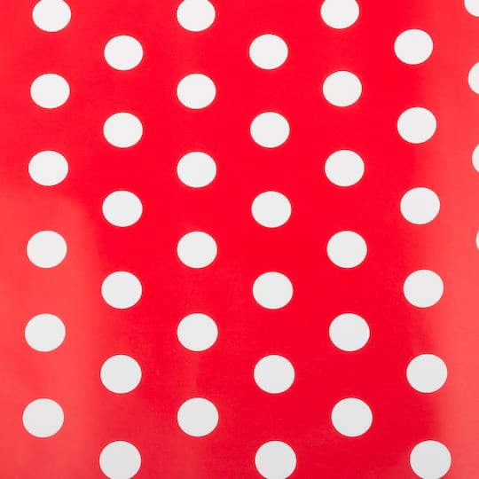 JAM Paper Red with White Dots Gift Wrap, 2ct.